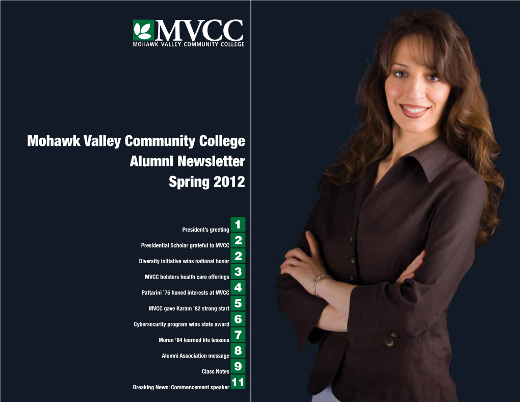 Mohawk Valley Community College Alumni Newsletter Spring 2012