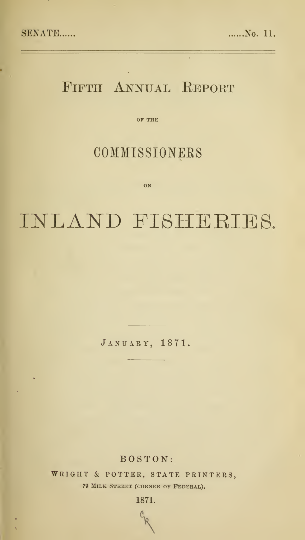 1St to 8Th Annual Report of Commissioners on Inland Fisheries and Game of Massachusetts