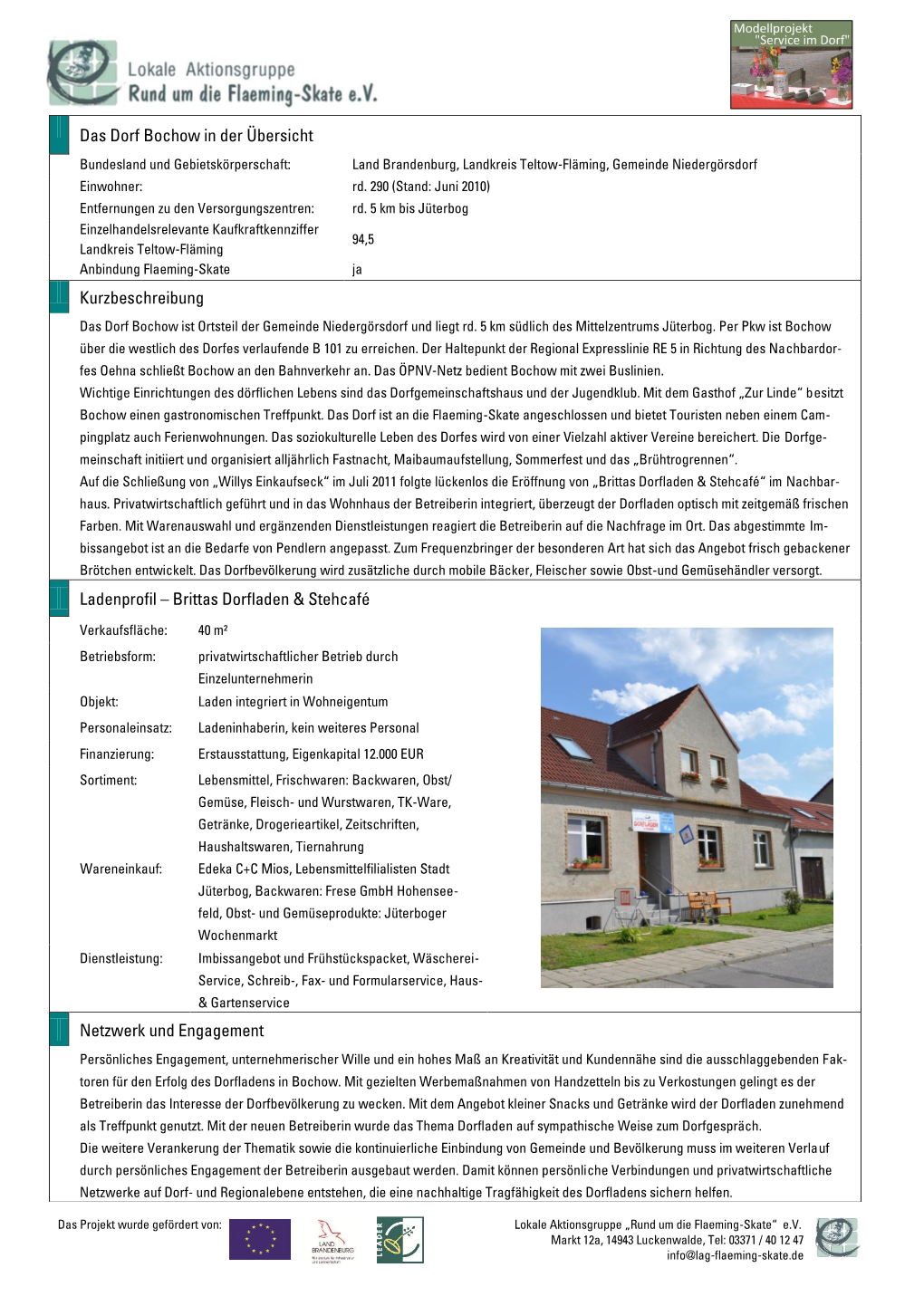 Das Dorf Bochow in Der Übersicht Kurzbeschreibung Ladenprofil