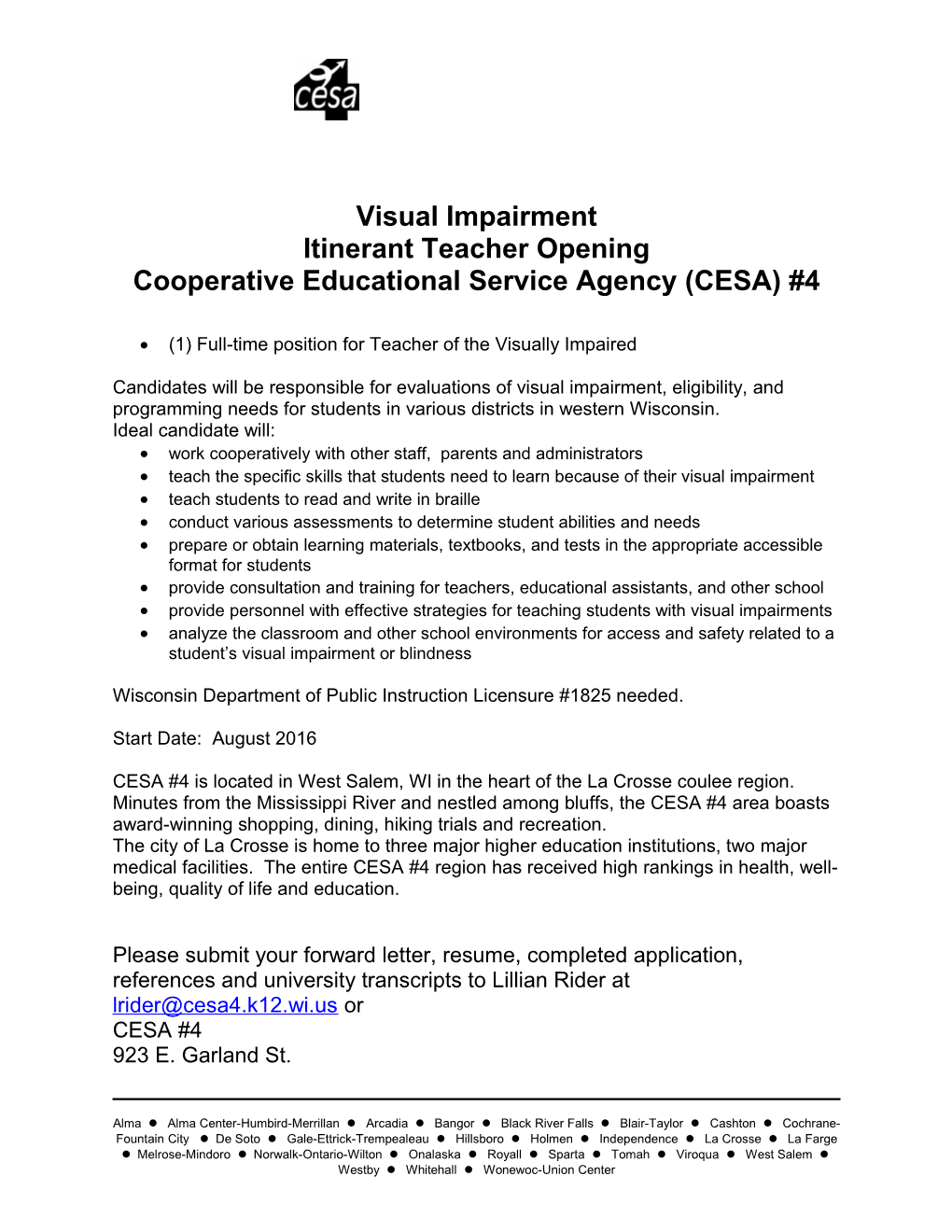 Cooperative Educational Service Agency (CESA) #4