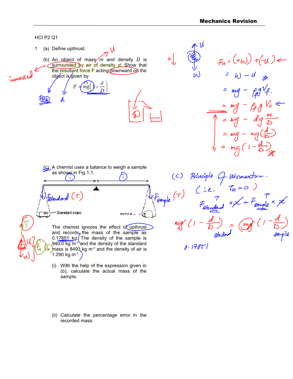 Mechanics Revision