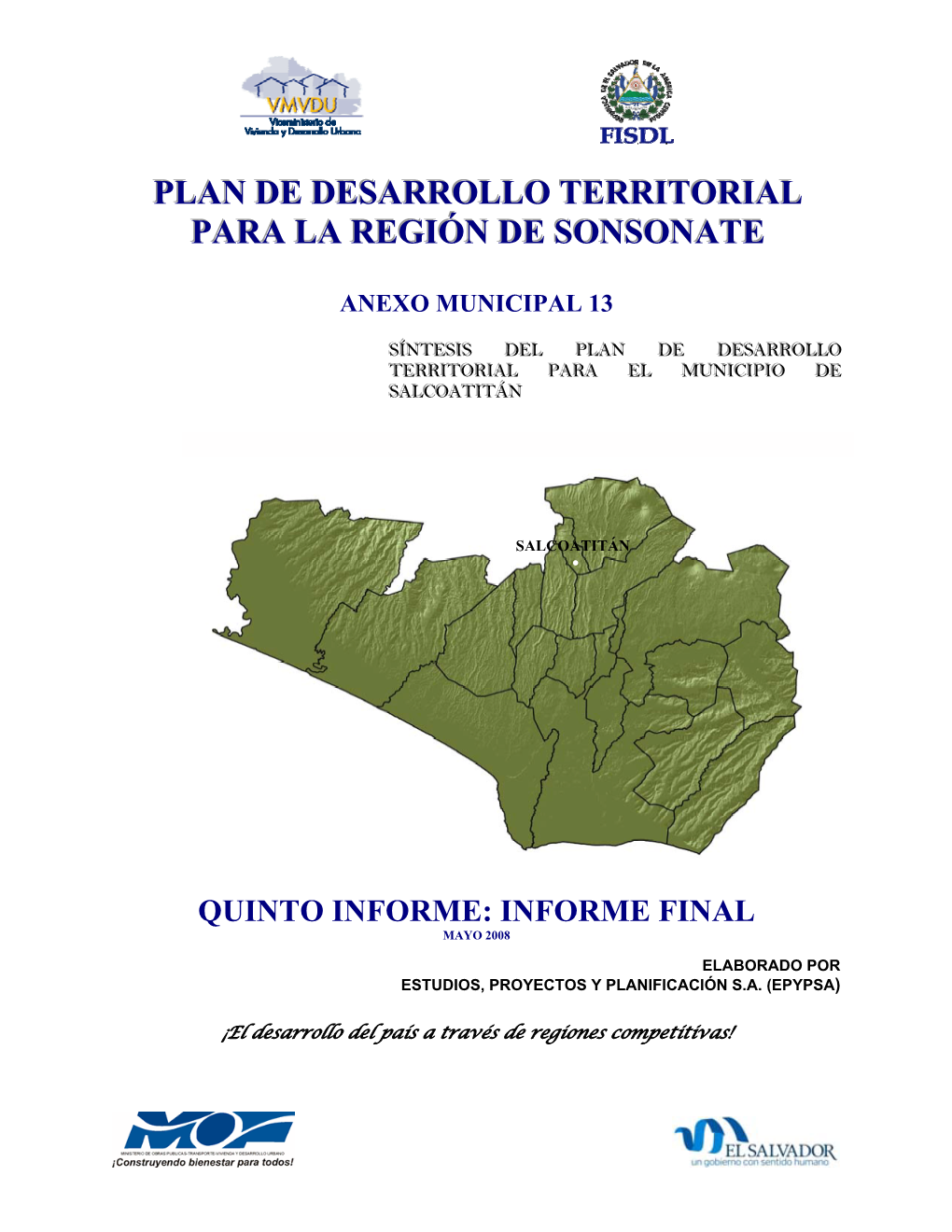 Plan De Desarrollo Territorial Para La Región De Sonsonate