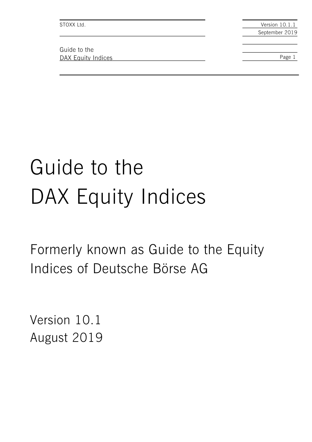 Guide to the DAX Equity Indices Page 1