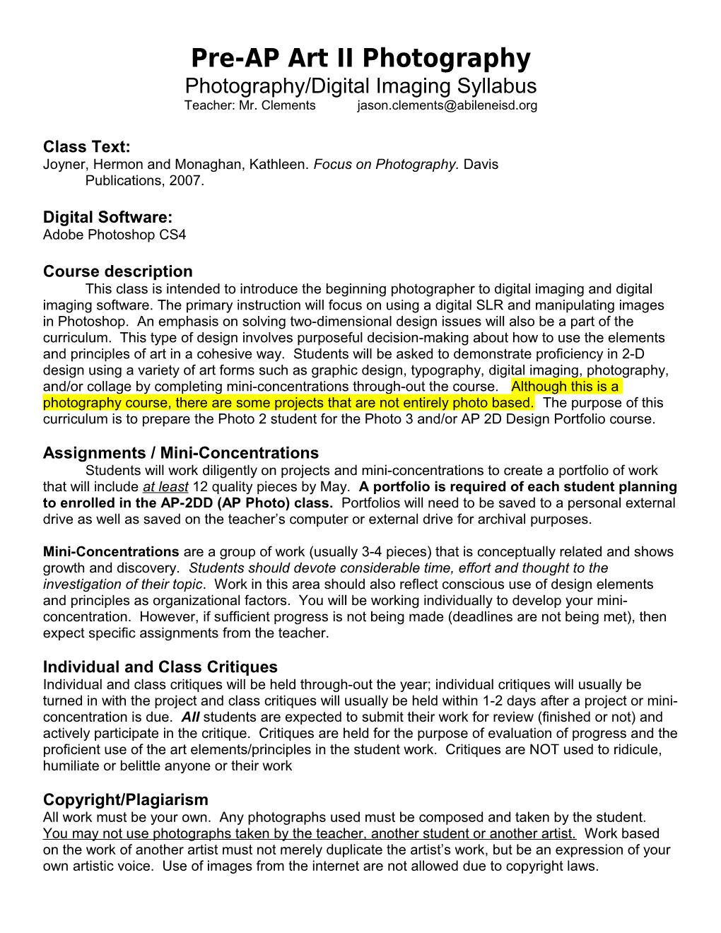 Advanced Placement 2-D Portfolio