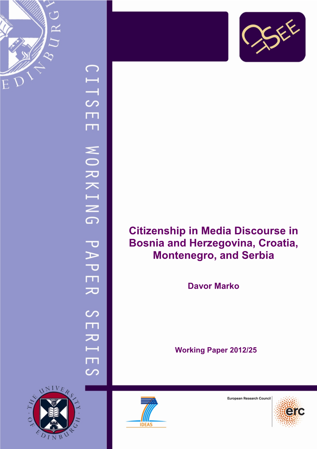 Citizenship in Media Discourse in Bosnia and Herzegovina, Croatia