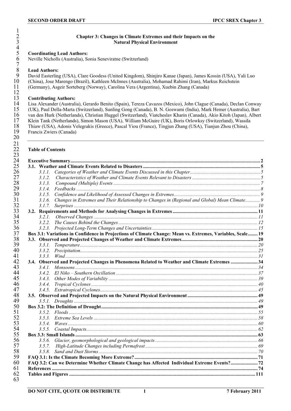 Chapter 3: Changes in Climate Extremes and Their Impacts On