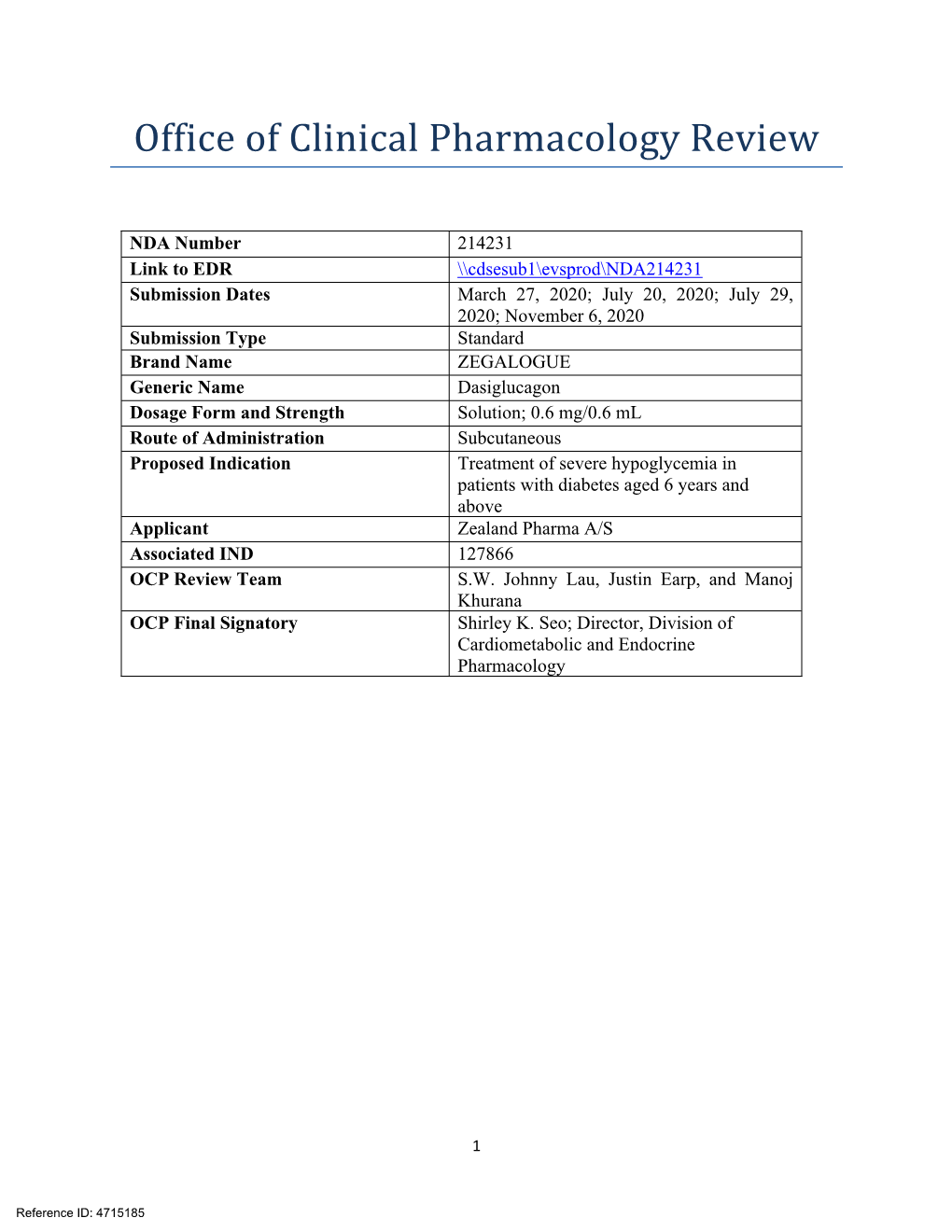 Clinical Pharmacology Review