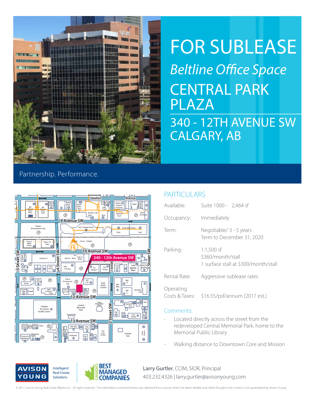 For Sublease 340 - 12Th Avenue Sw, Calgary, Ab