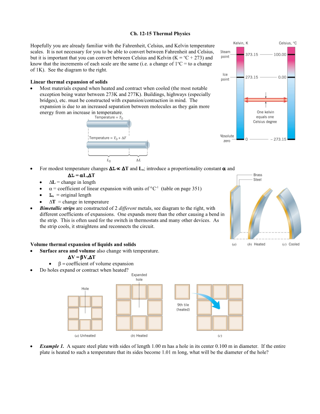 Ch. 12-15 Thermal Physics