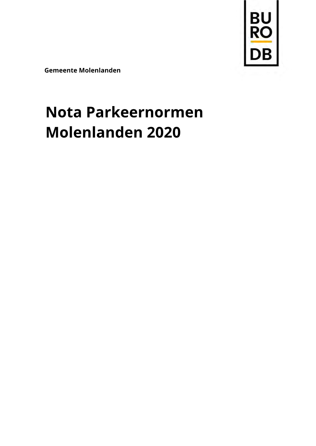 Nota Parkeernormen Molenlanden 2020