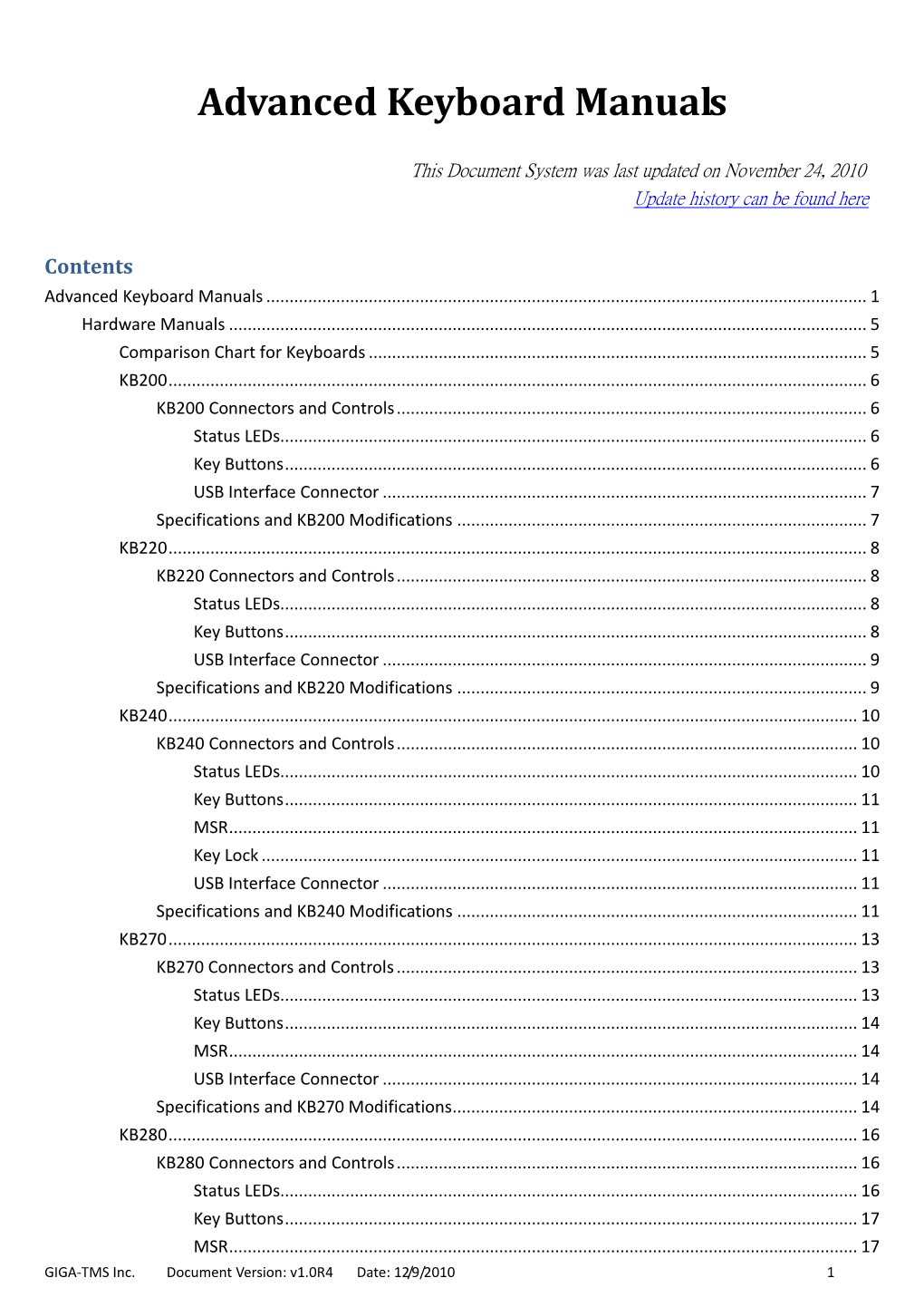 Advanced Keyboard Manuals