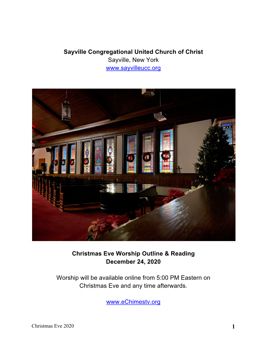 1 Sayville Congregational United Church of Christ Sayville, New York