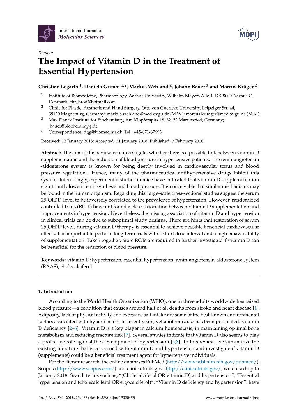 The Impact of Vitamin D in the Treatment of Essential Hypertension