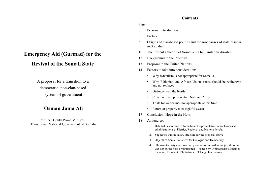 Proposal for Stability and Peace in Somalia.Pdf