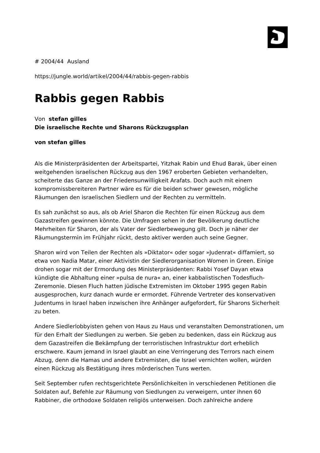 Rabbis Gegen Rabbis