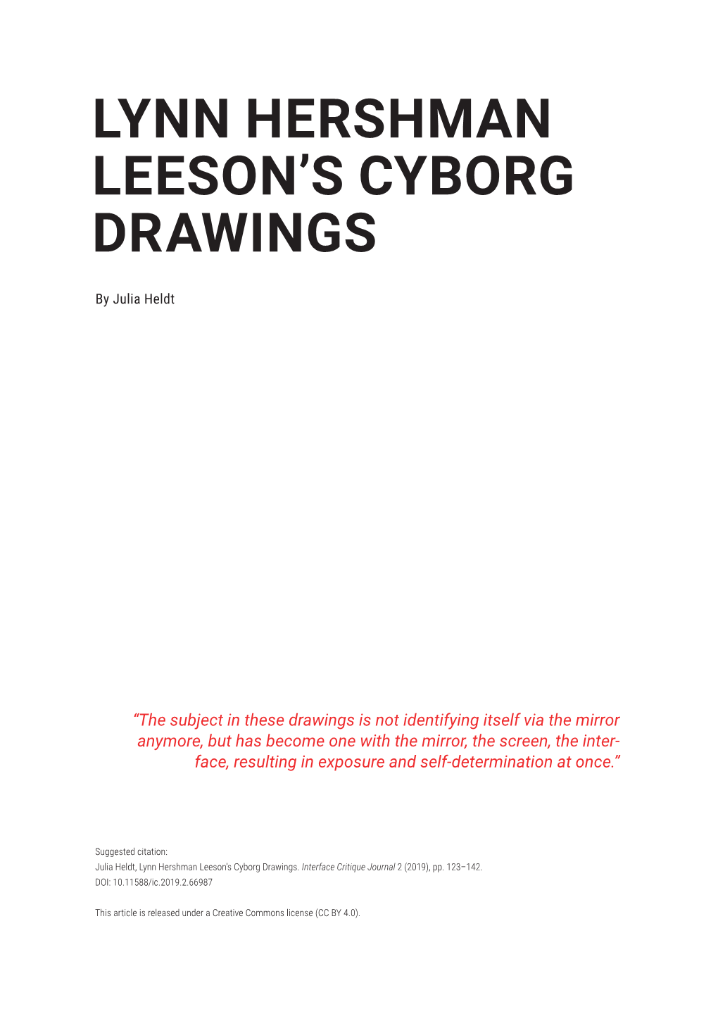 Lynn Hershman Leeson's Cyborg Drawings