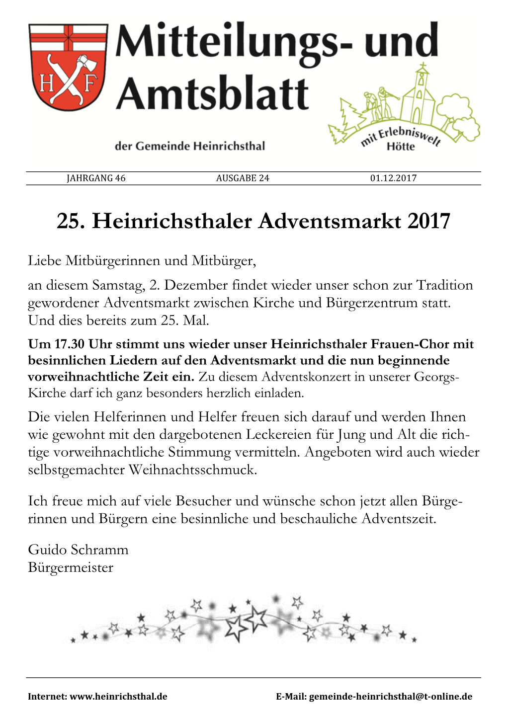 25. Heinrichsthaler Adventsmarkt 2017