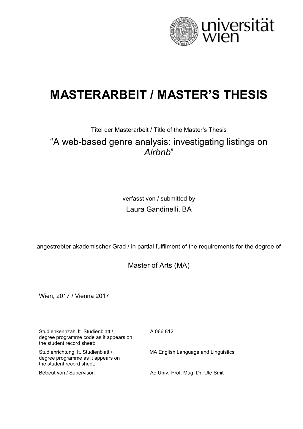 Masterarbeit / Master's Thesis