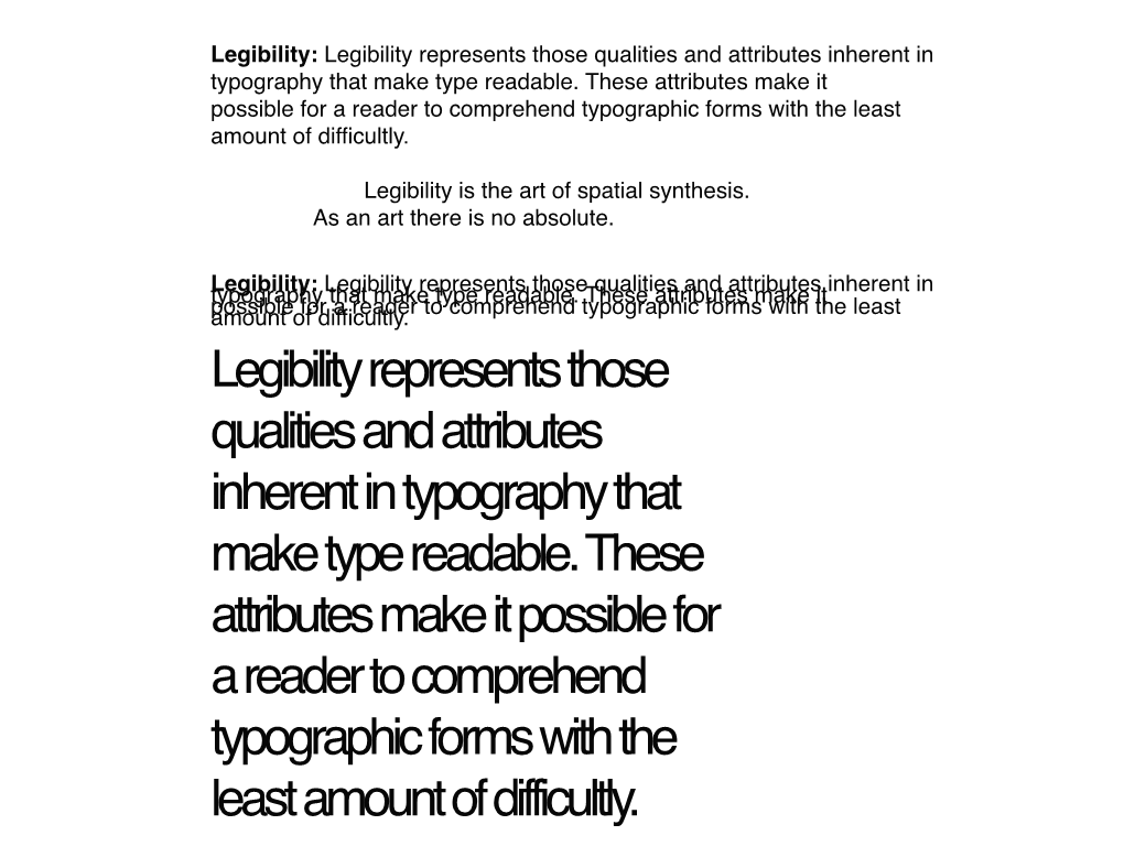 Legibility: Legibility Represents Those Qualities and Attributes Inherent in Typography That Make Type Readable