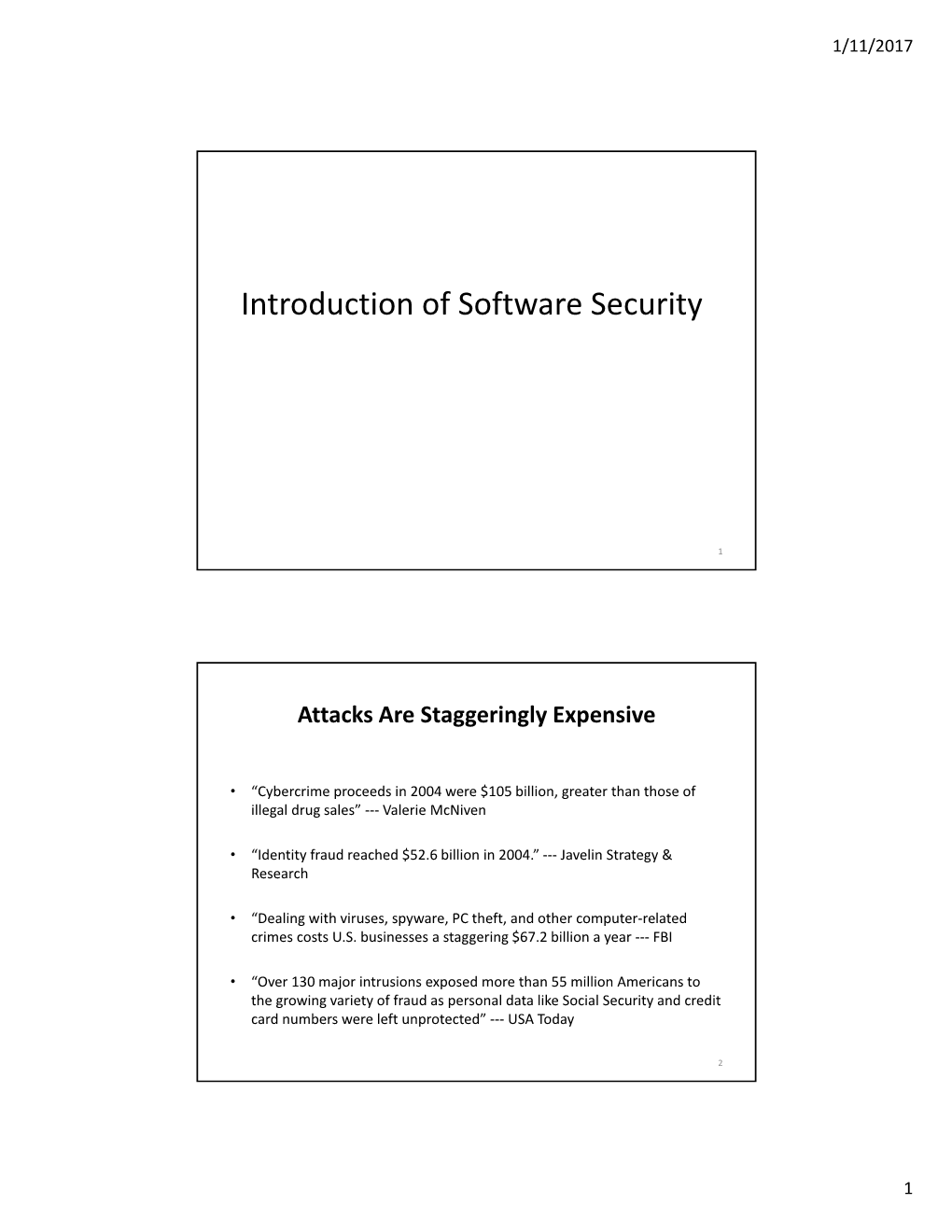 Introduction of Software Security