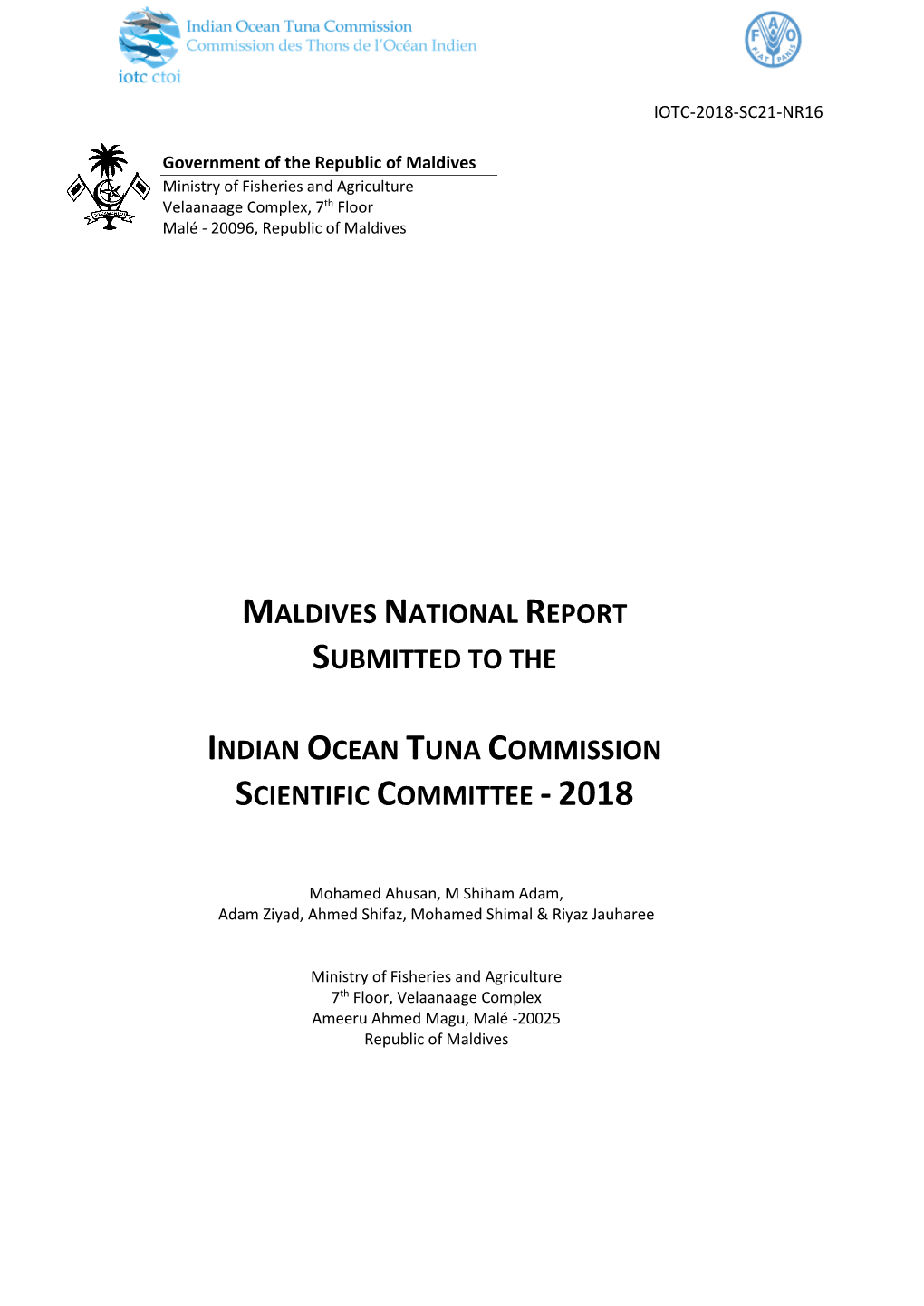 Maldives National Report to IOTC Scientific Committee