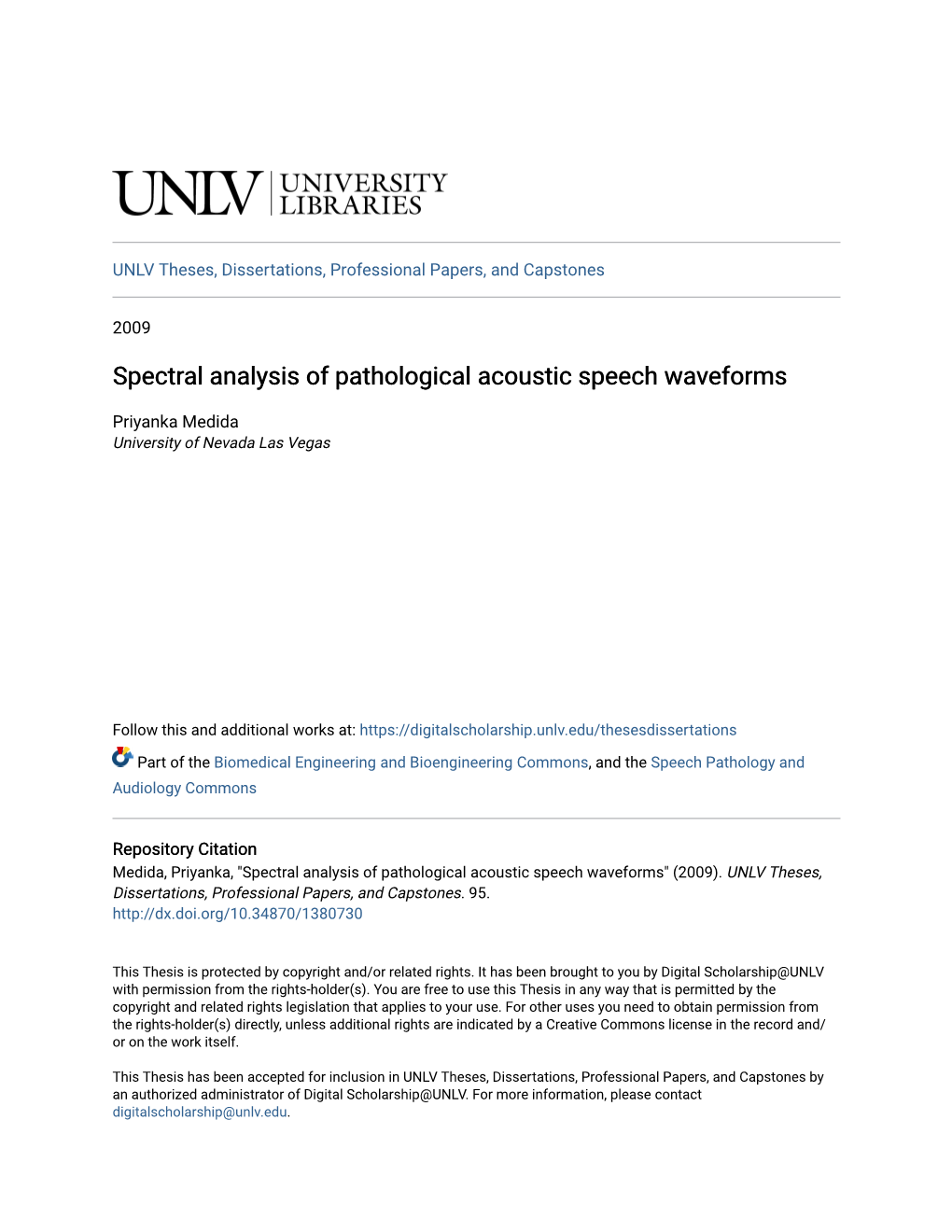 Spectral Analysis of Pathological Acoustic Speech Waveforms
