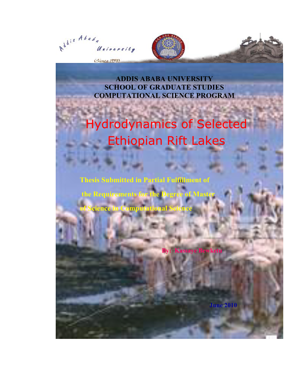 Hydrodynamics of Selected Ethiopian Rift Lakes