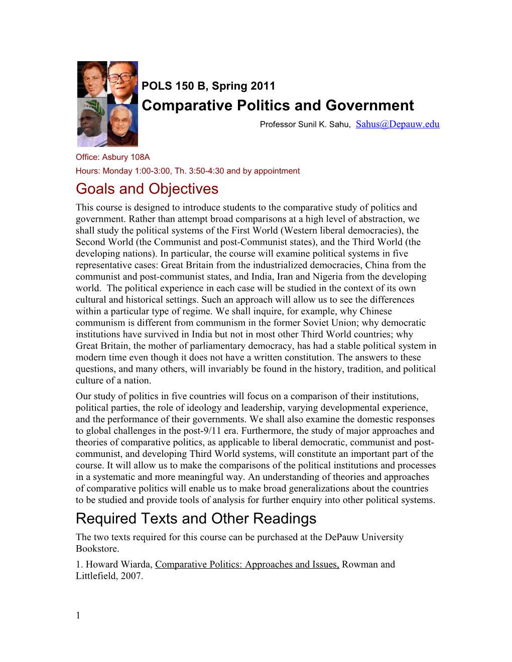 Comparative Politics and Government