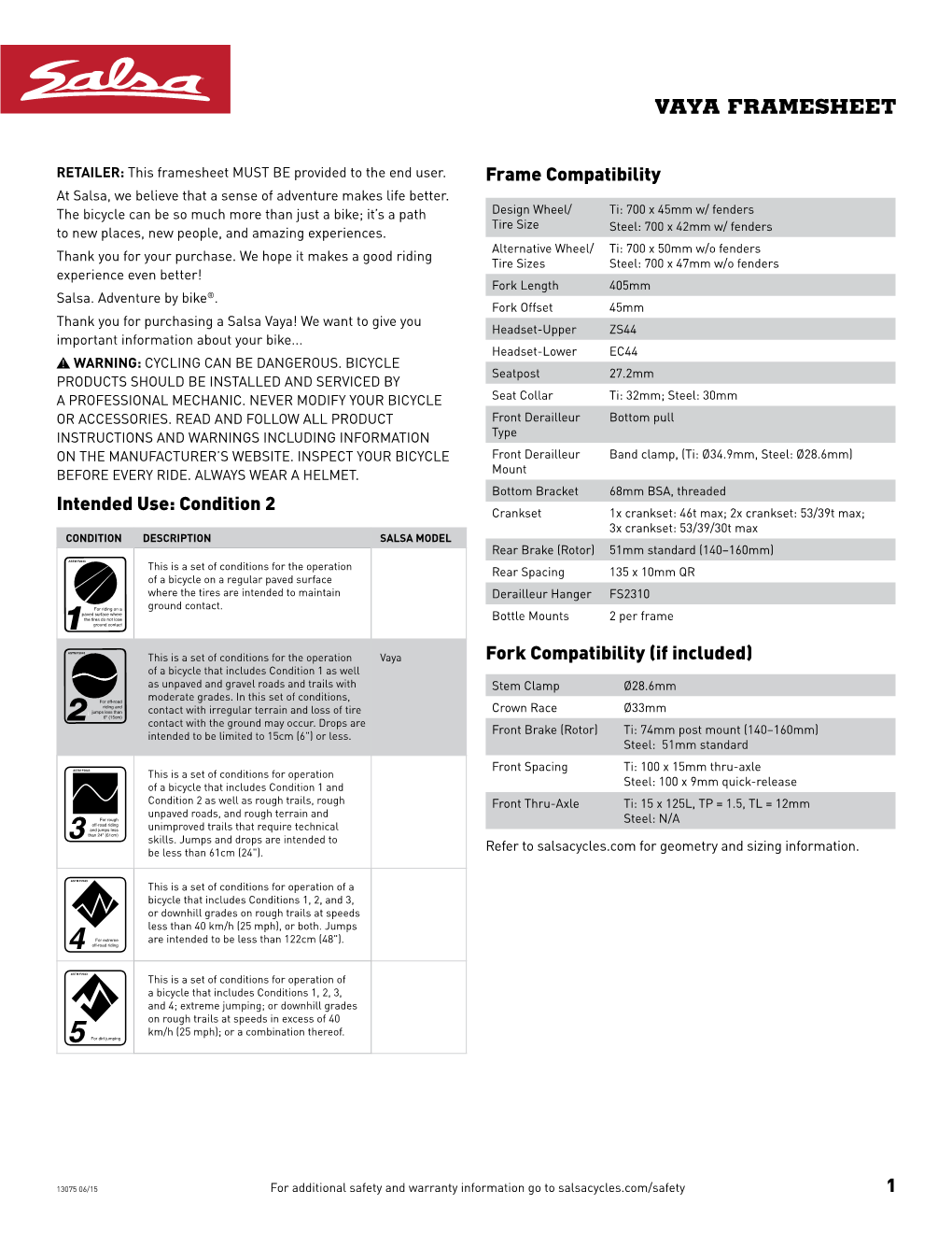 Vaya Framesheet