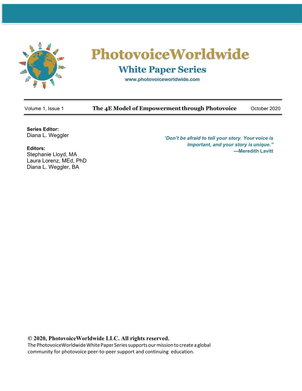 4E Model of Empowerment Through Photovoice October 2020