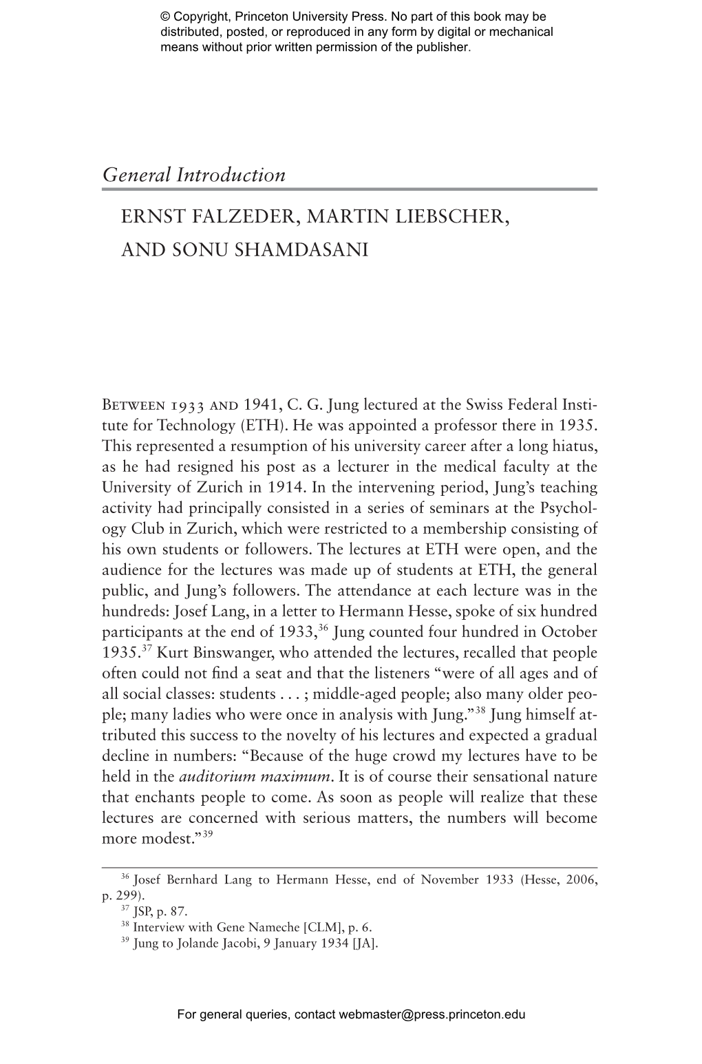 Lectures Delivered at ETH Zurich, Volume I, 1933-1934