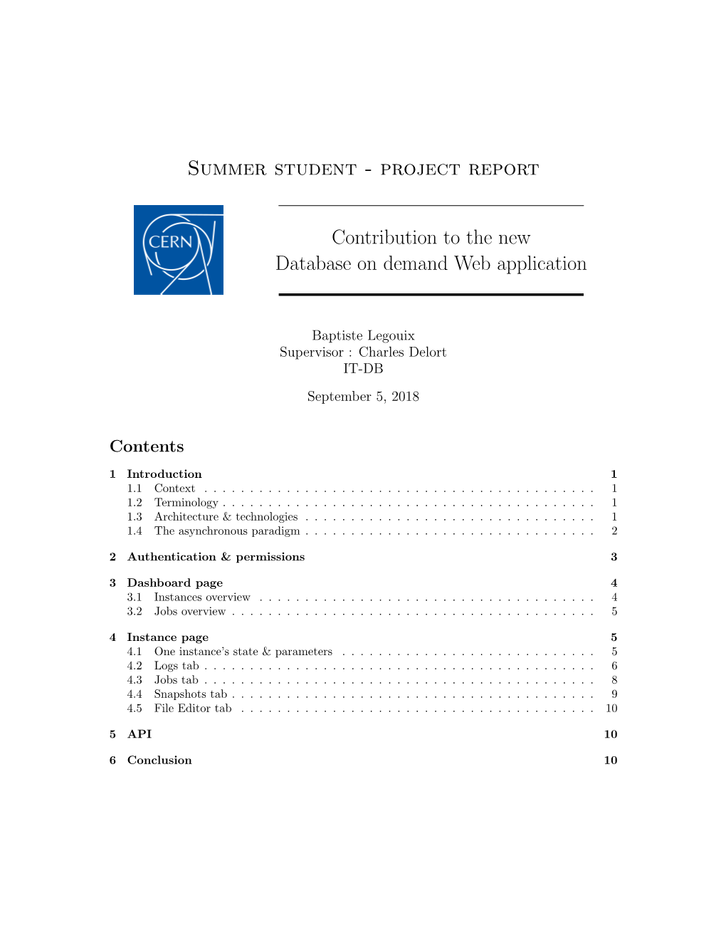 Summer Student - Project Report