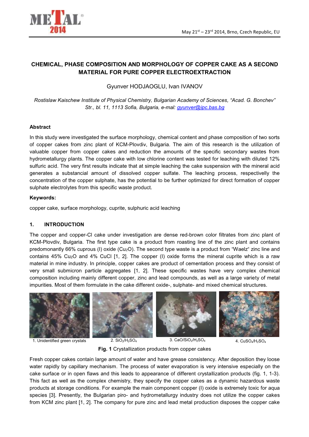 Chemical, Phase Composition and Morphology of Copper Cake As a Second Material for Pure Copper Electroextraction