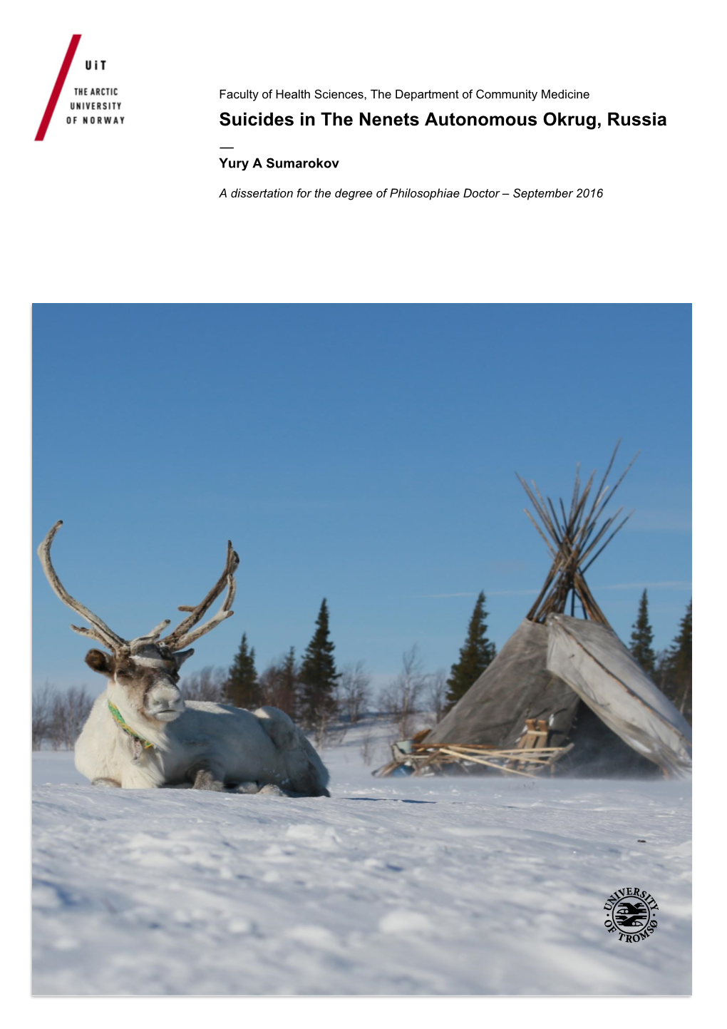 Suicides in the Nenets Autonomous Okrug, Russia — Yury a Sumarokov