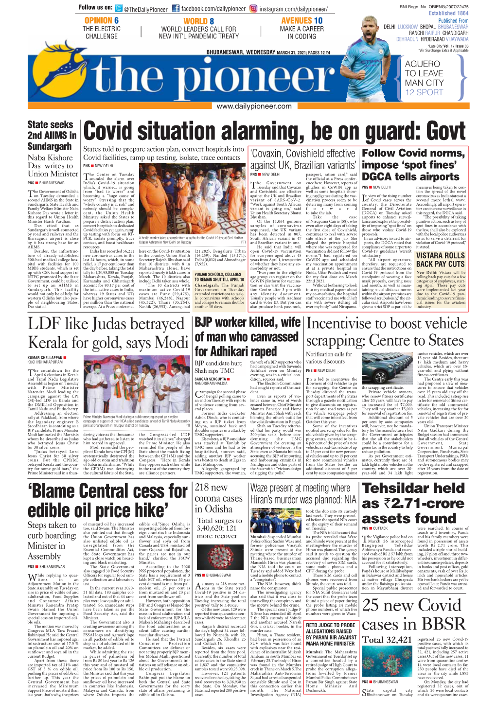 Bhubaneswar on Tuesday and Six Were Quarantine Cases