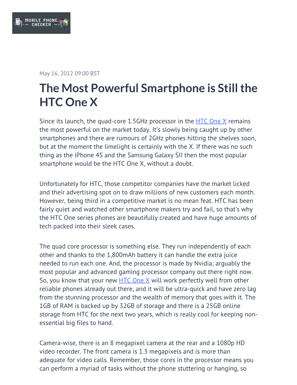 The Most Powerful Smartphone Is Still the HTC One X