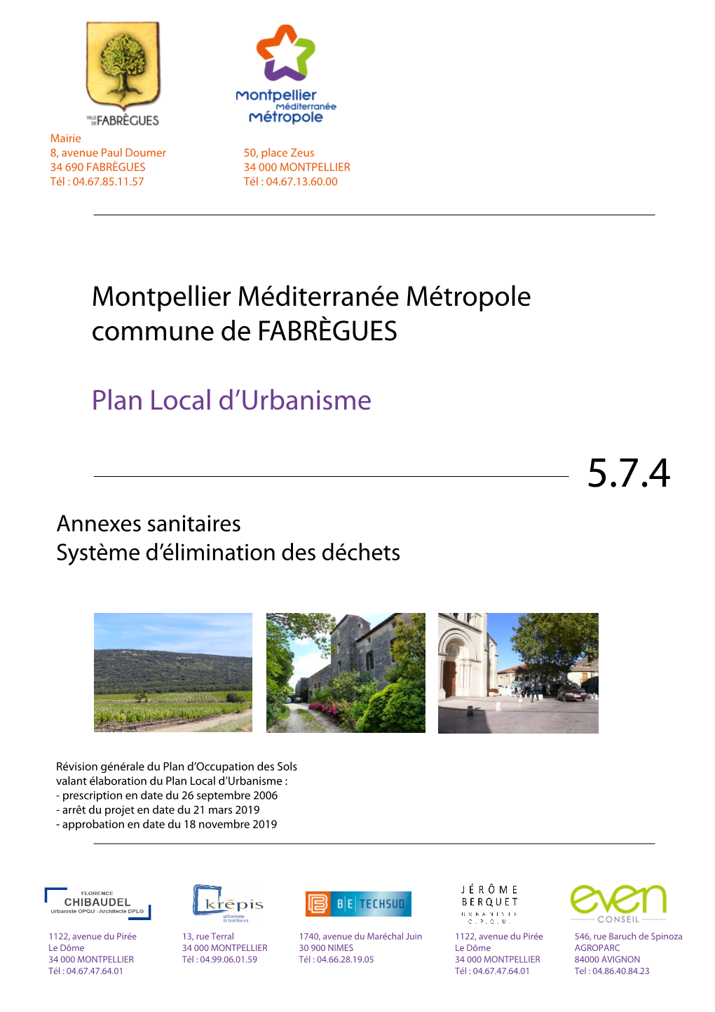 Montpellier Méditerranée Métropole Commune De FABRÈGUES Plan