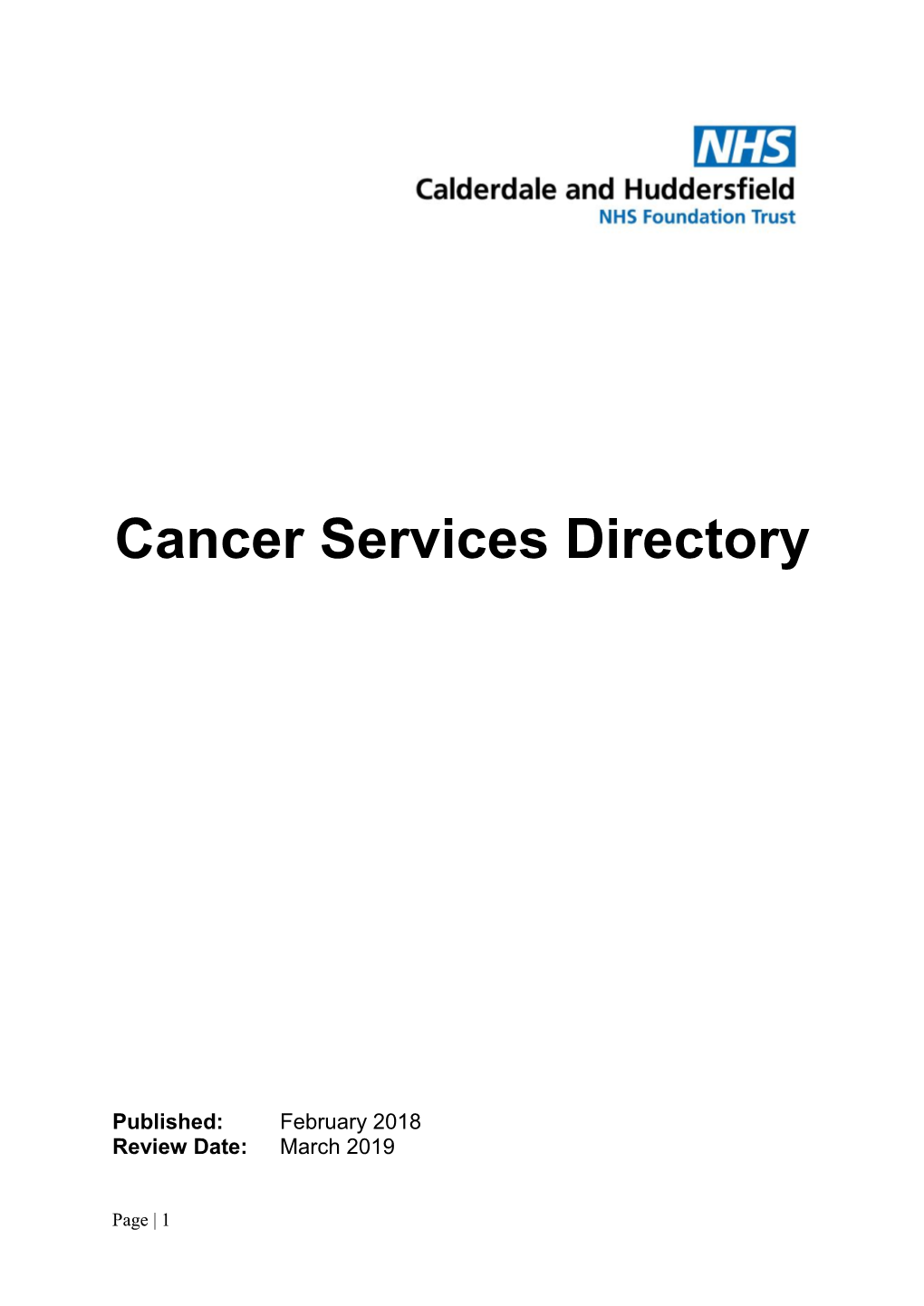 Cancer Services Directory
