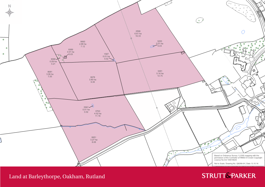 Land at Barleythorpe, Oakham, Rutland Licence No ES 100018525 Not to Scale