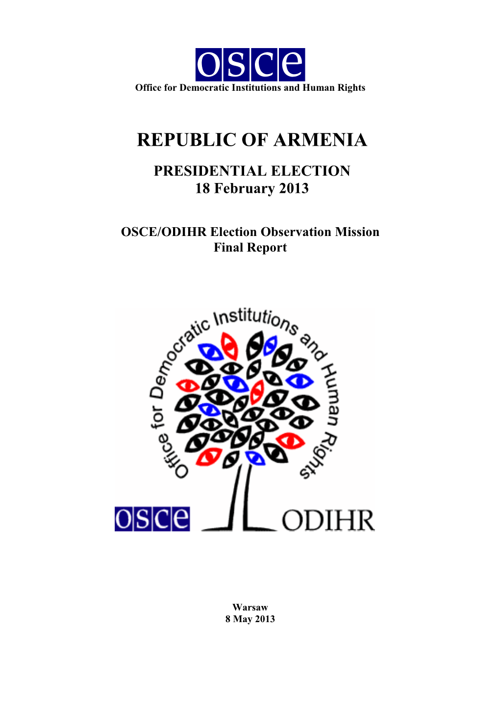 Armenia: Final Report, Presidential Election, OSCE/ODIHR