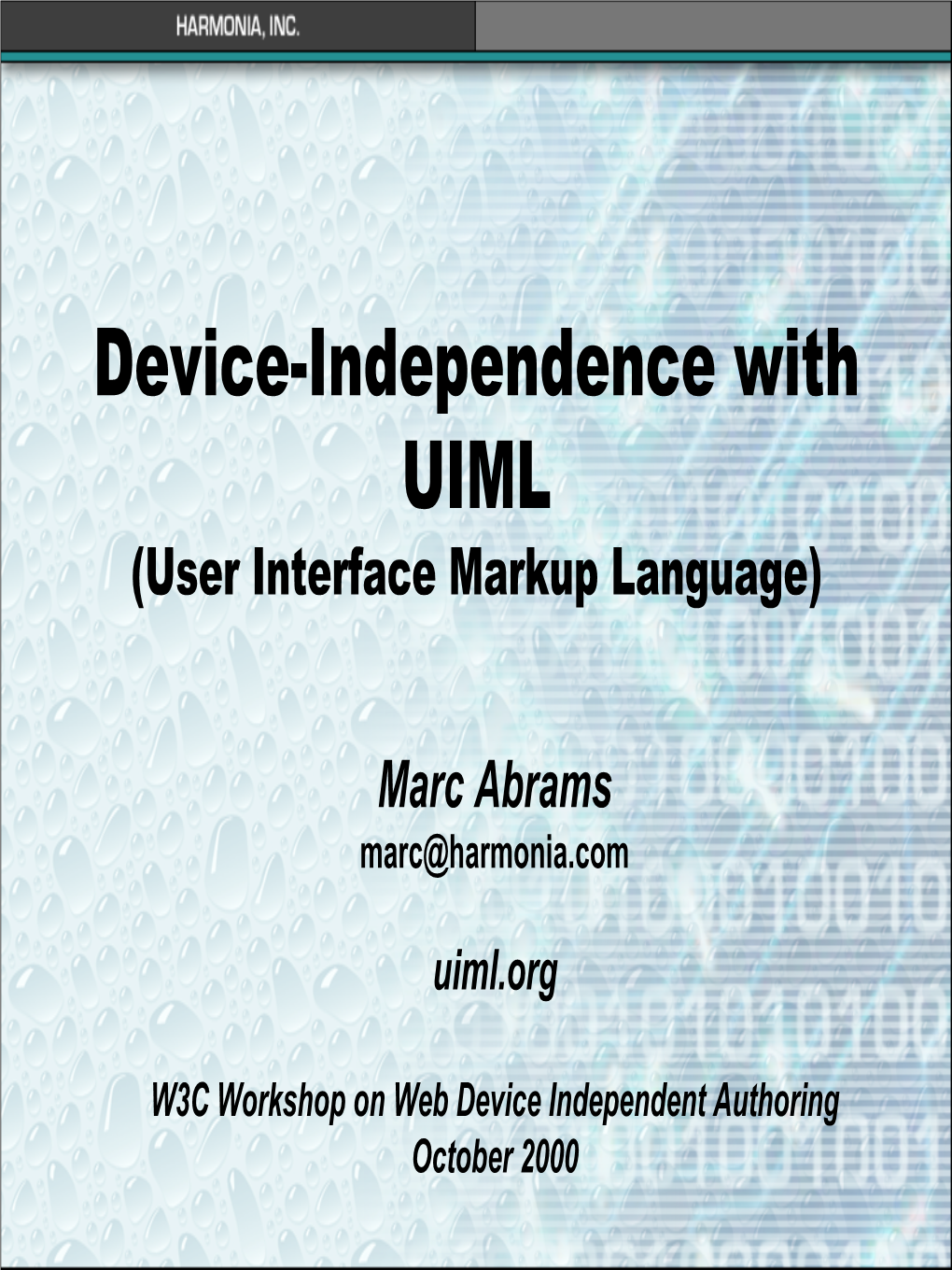 Device-Independence with UIML(User Interface Markup Language)