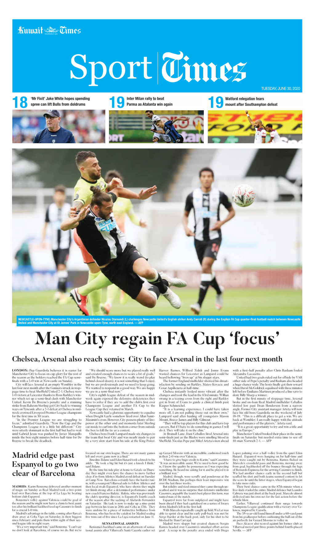 Man City Regain FA Cup ‘Focus’
