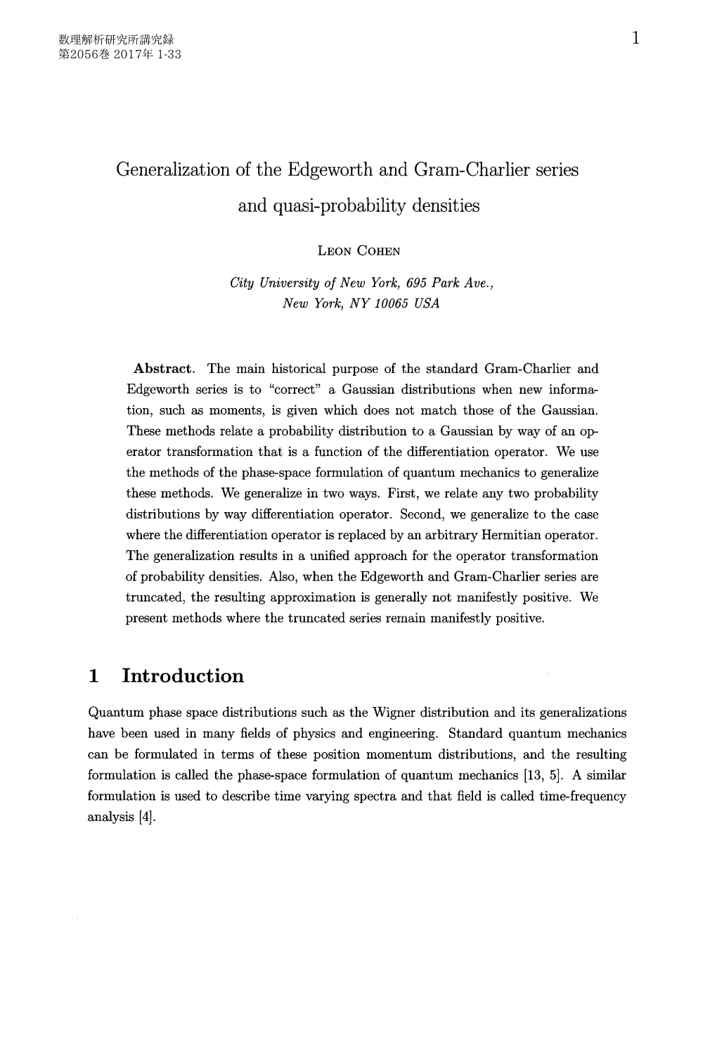 Generalization of the Edgeworth and Gram-Charlier Series