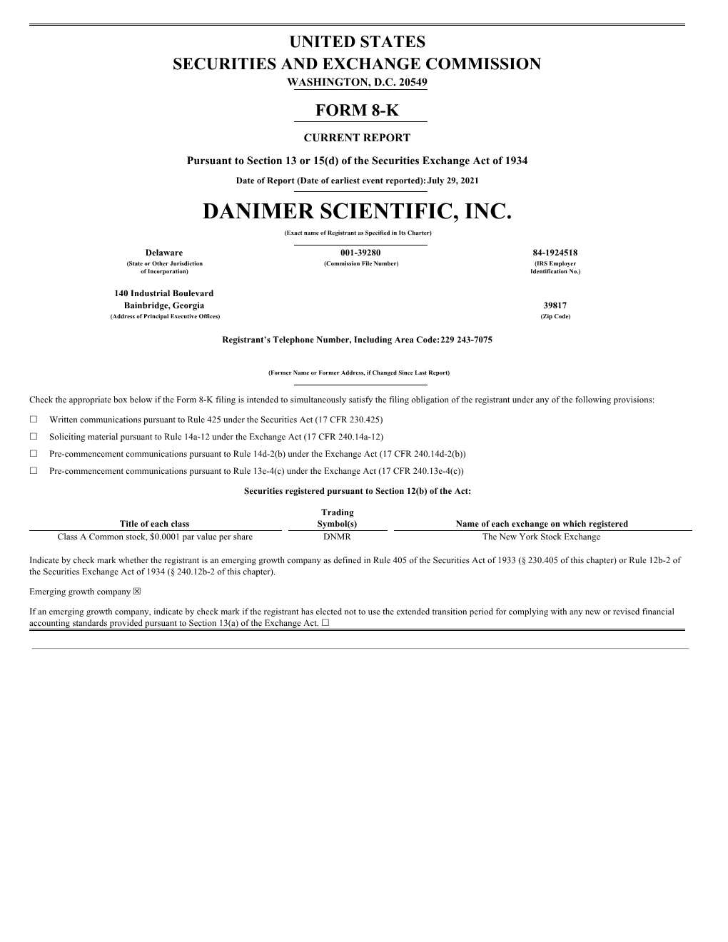 Danimer Scientific, Inc