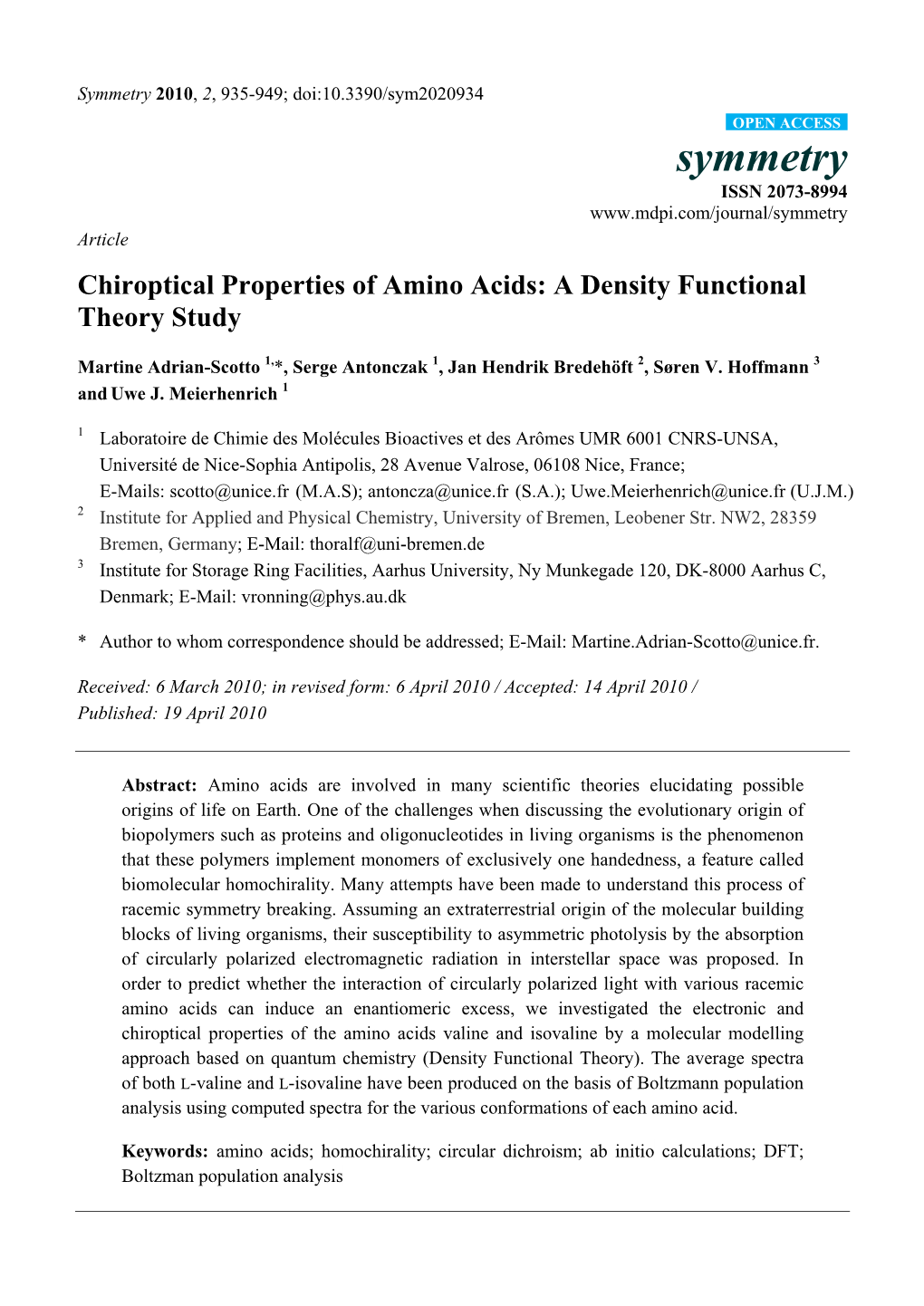 Chiroptical Properties of Amino Acids: a Density Functional Theory Study