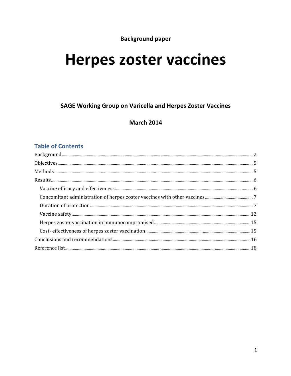 Herpes Zoster Vaccines