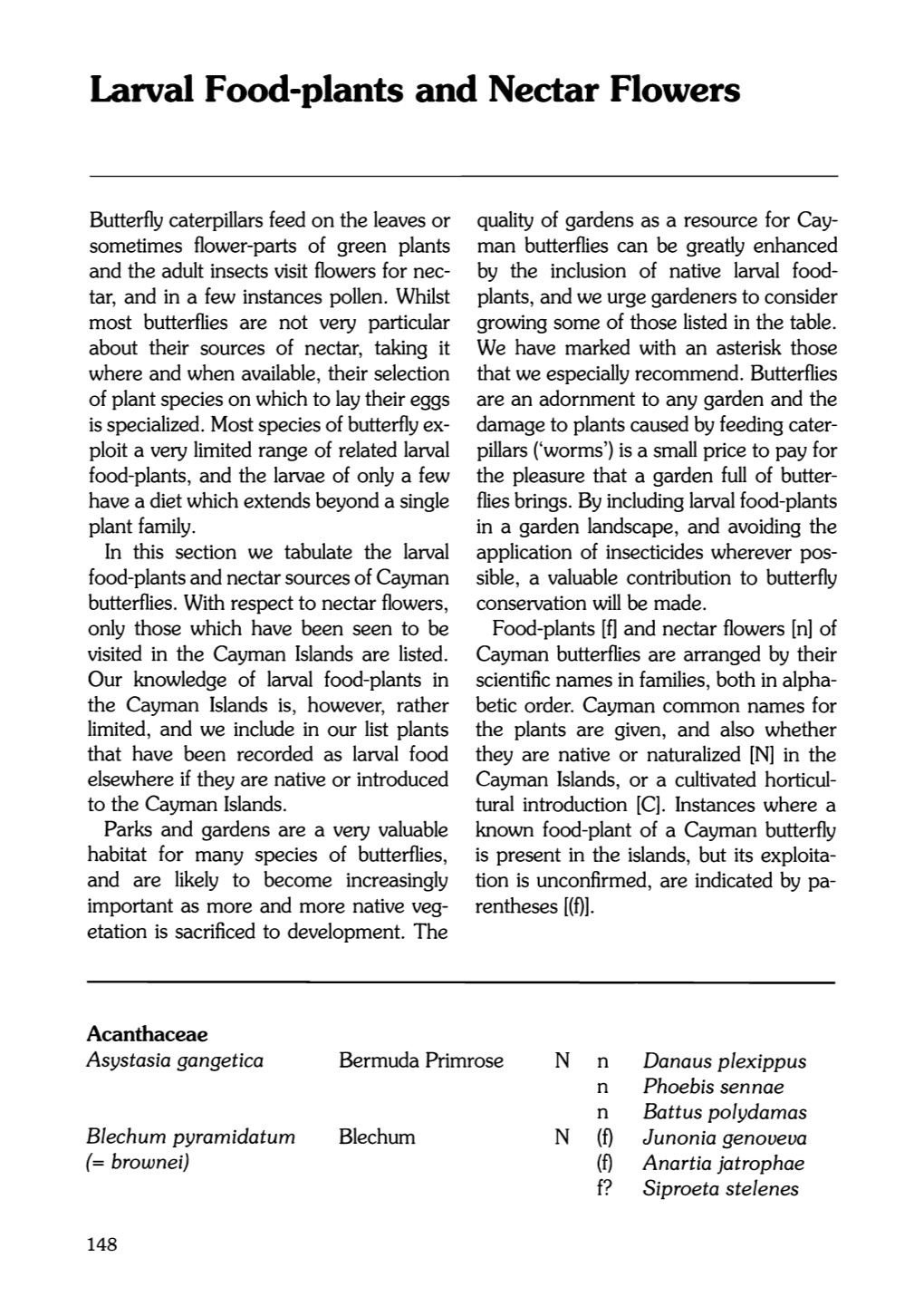 Larval Food-Plants and Nectar Flowers