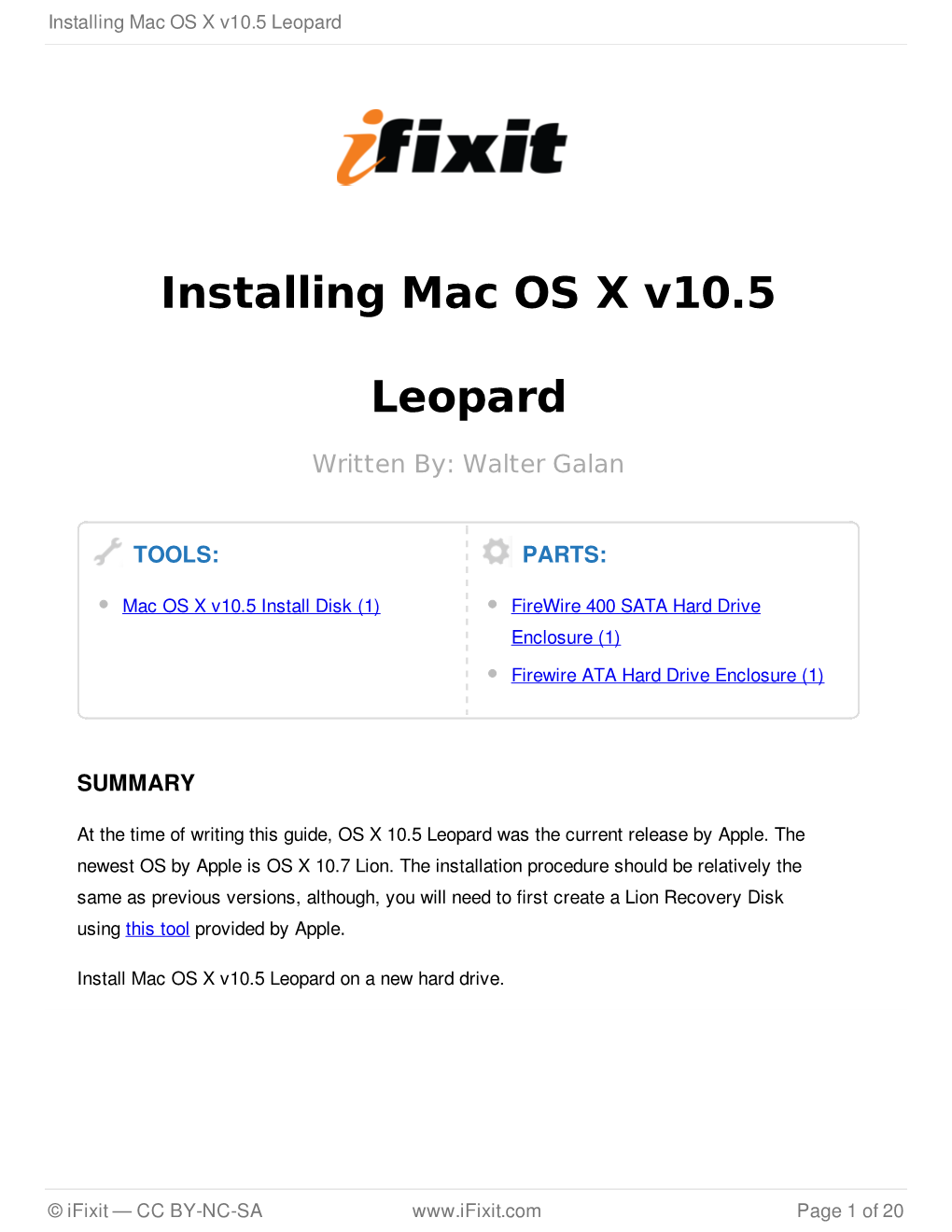 Installing Mac OS X V10.5 Leopard