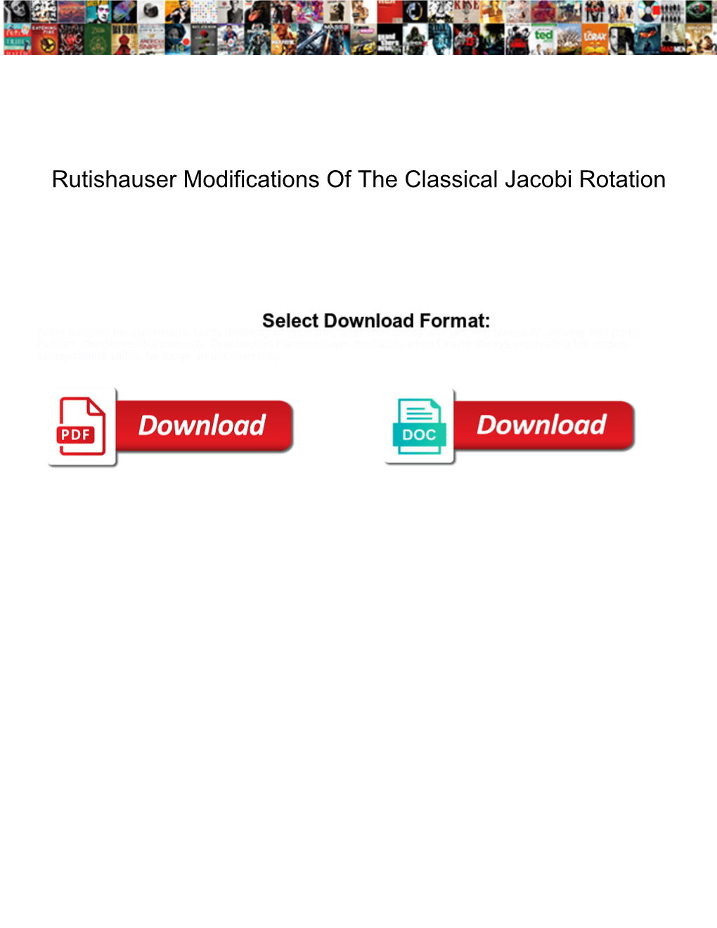 Rutishauser Modifications of the Classical Jacobi Rotation