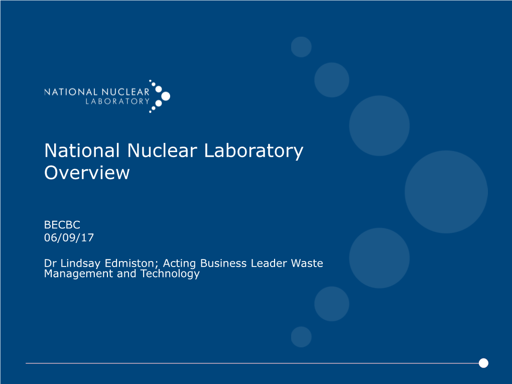 National Nuclear Laboratory Overview